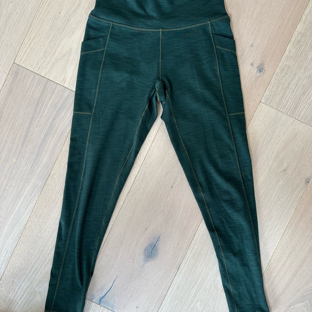Prana Dark Green High-Waisted Leggings size Small